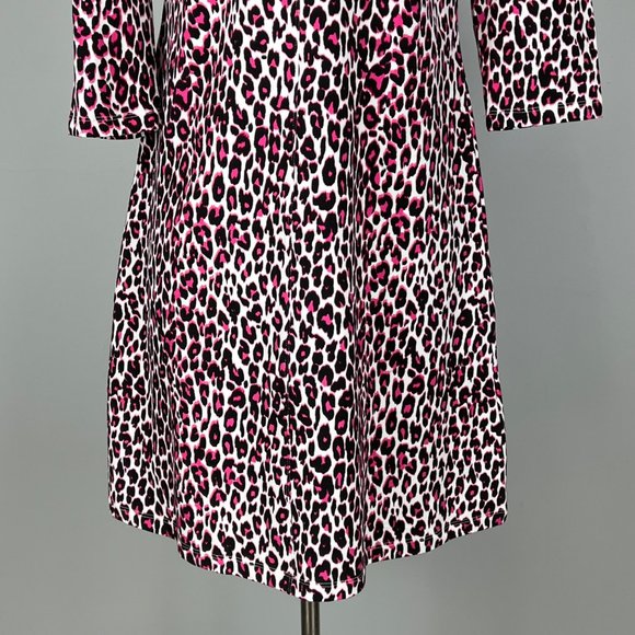 Tyler Boe Alexa Womens Pink Leopard Animal Print A Line Dress Cotton size Small - Picture 8 of 12